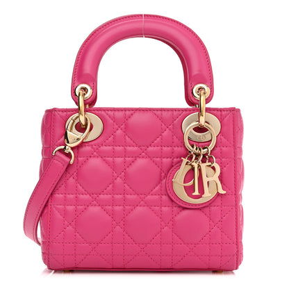 Christian Dior Lambskin Cannage Mini Lady Dior Fuchsia 1 of 10