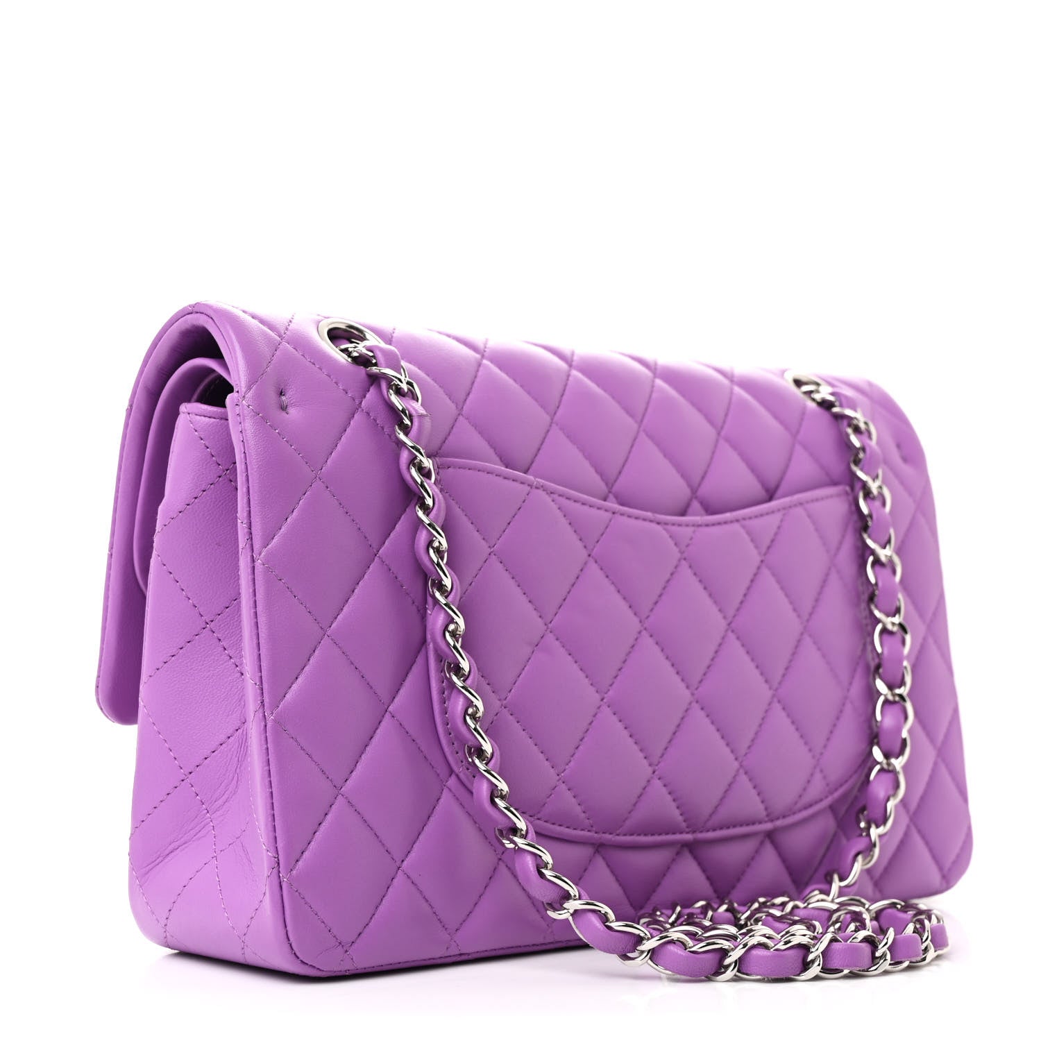 Chanel Lambskin Quilted Medium Double Flap Purple 3 of 12