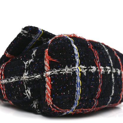 Chanel Tweed Quilted Large Chanel 19 Flap Black Orange Blue 9 of 10