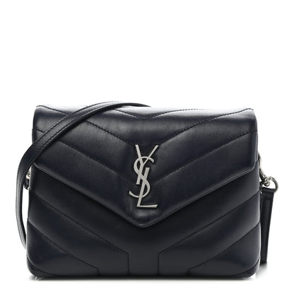 Saint Laurent Calfskin Y Quilted Monogram Toy Loulou Crossbody Bag Deep Marine 1 of 9