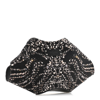 Alexander McQueen Silk Dandelion Print De Manta Clutch Black 3 of 12