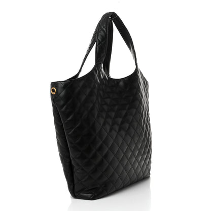 Saint Laurent Lambskin Quilted Maxi Icare Shopping Tote Black 4 of 11