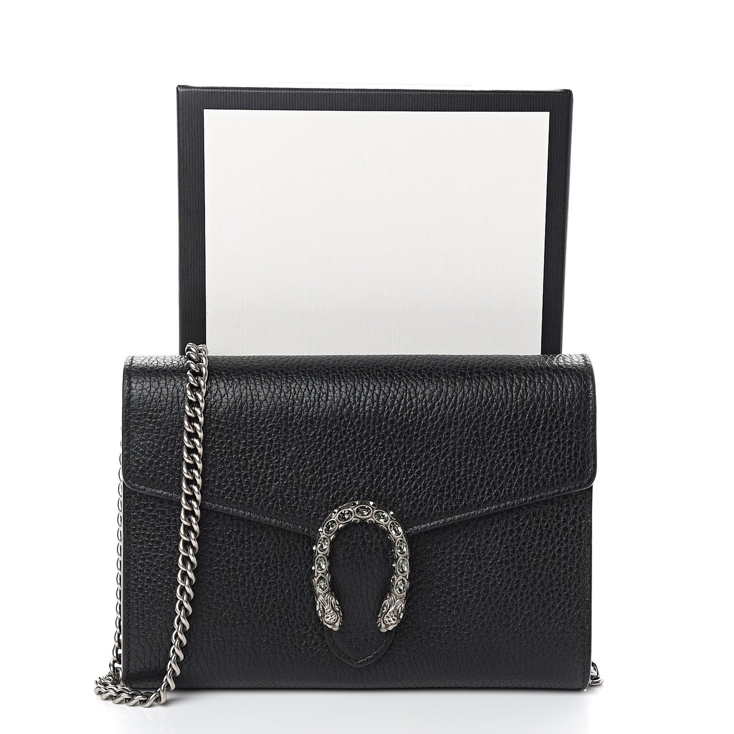 Calfskin Mini Dionysus Chain Wallet Black
