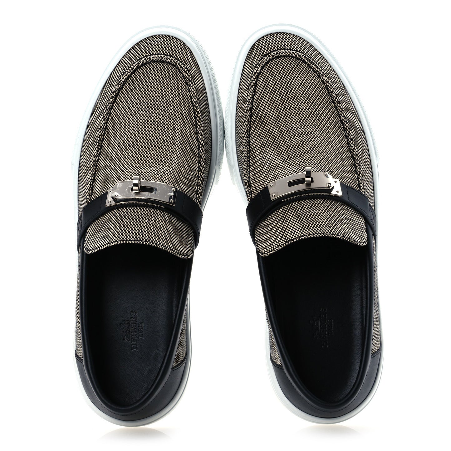 Toile De Coton Calfskin Game Slip On Sneakers 42.5 Prunoir Black