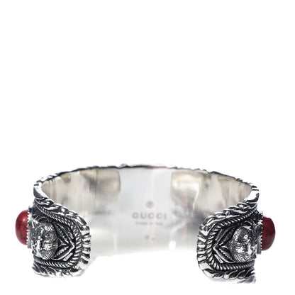 Gucci Sterling Silver Jasper Garden Cuff Bracelet Red 3 of 5
