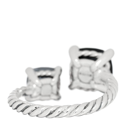 David Yurman Sterling Silver Diamond Black Onyx Hematine Chatelaine Bypass Ring 52 6 3 of 5