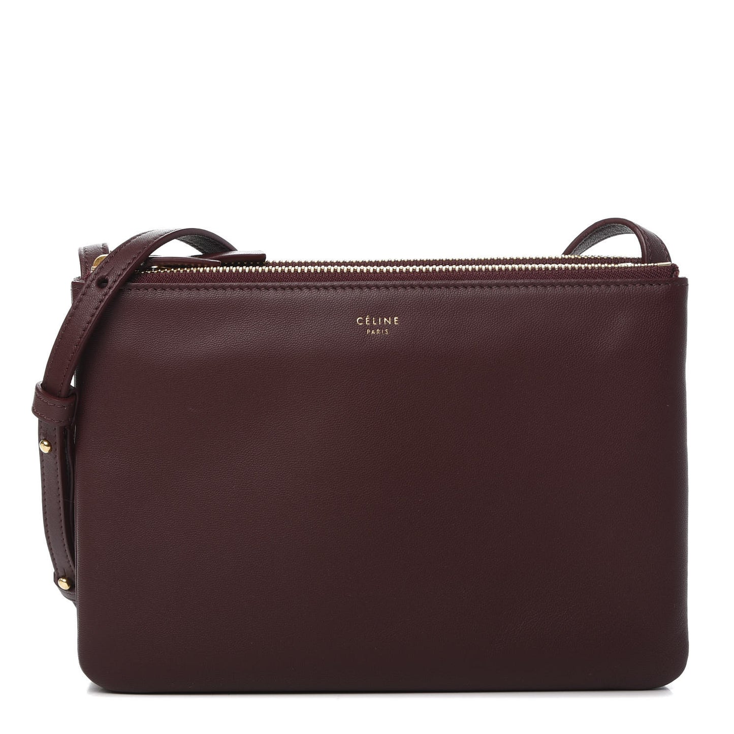 Smooth Lambskin Small Trio Crossbody Bag Burgundy