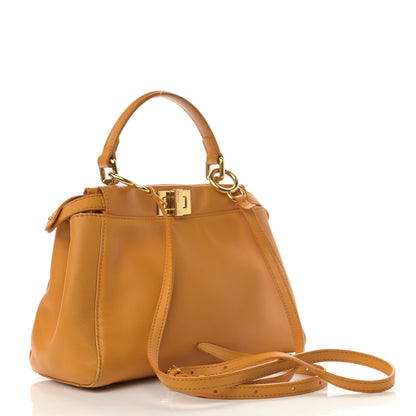 Fendi Nappa Mini Peekaboo Iconic Satchel Giallo Syrup 3 of 21