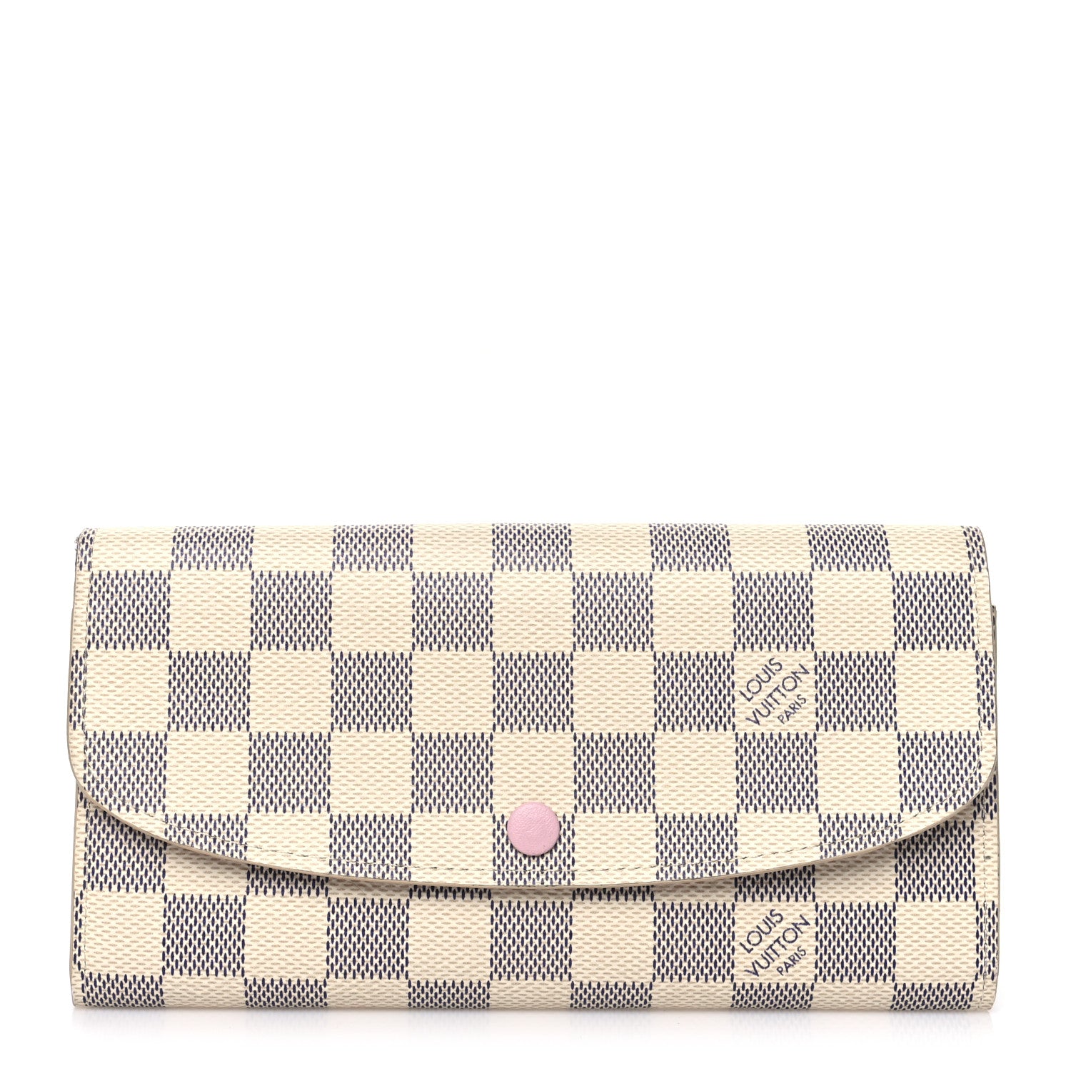 Louis Vuitton Damier Azur Emilie Wallet Rose Ballerine 1 of 10
