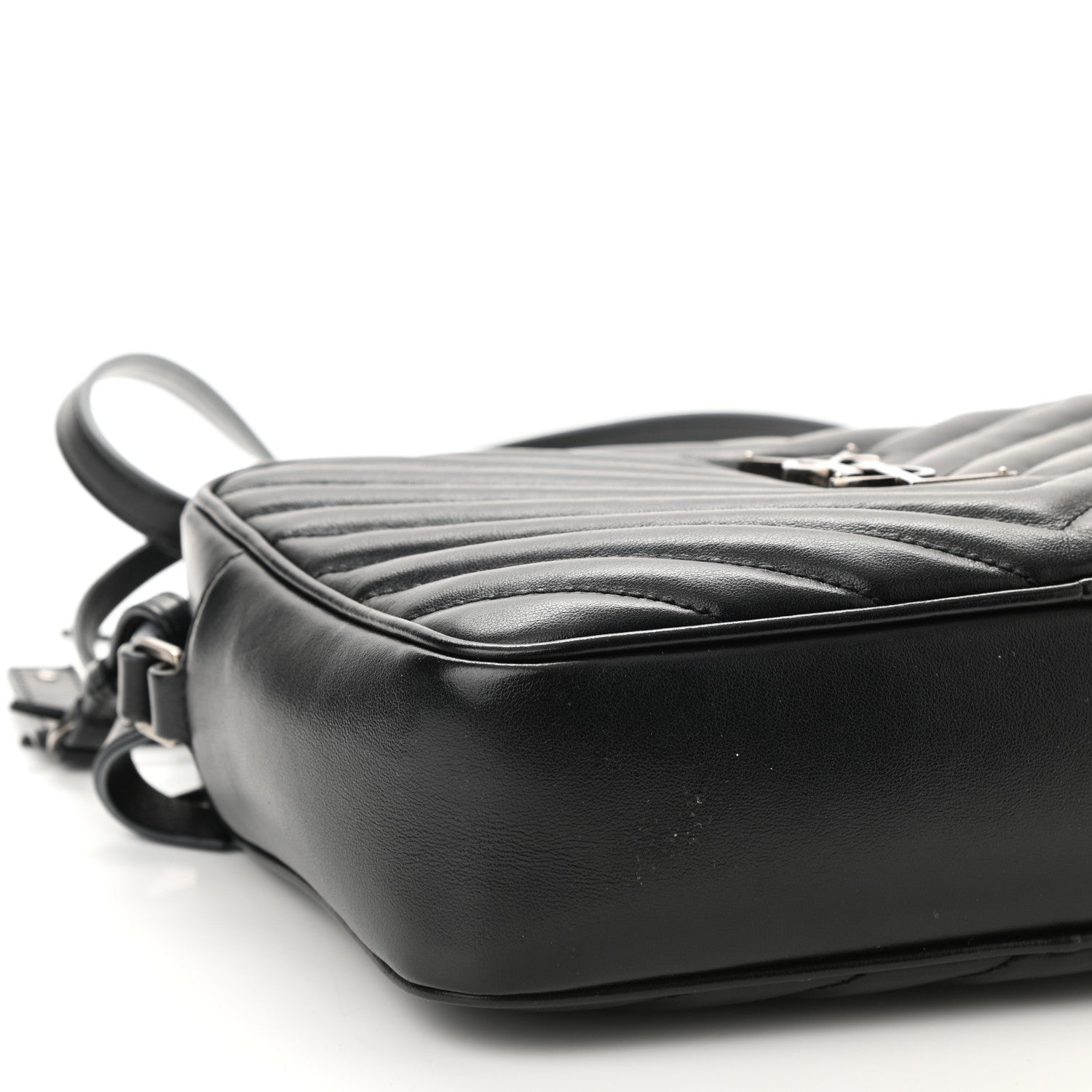Saint Laurent Calfskin Matelasse Monogram Lou Camera Bag Sea Pebble 9 of 12