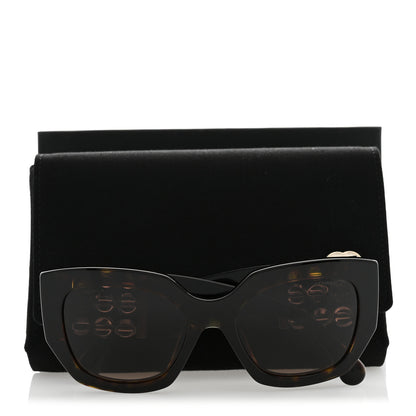 Chanel Acetate Glass Pearl Polarized Oval Sunglasses 5545-A Tortoise 9 of 9