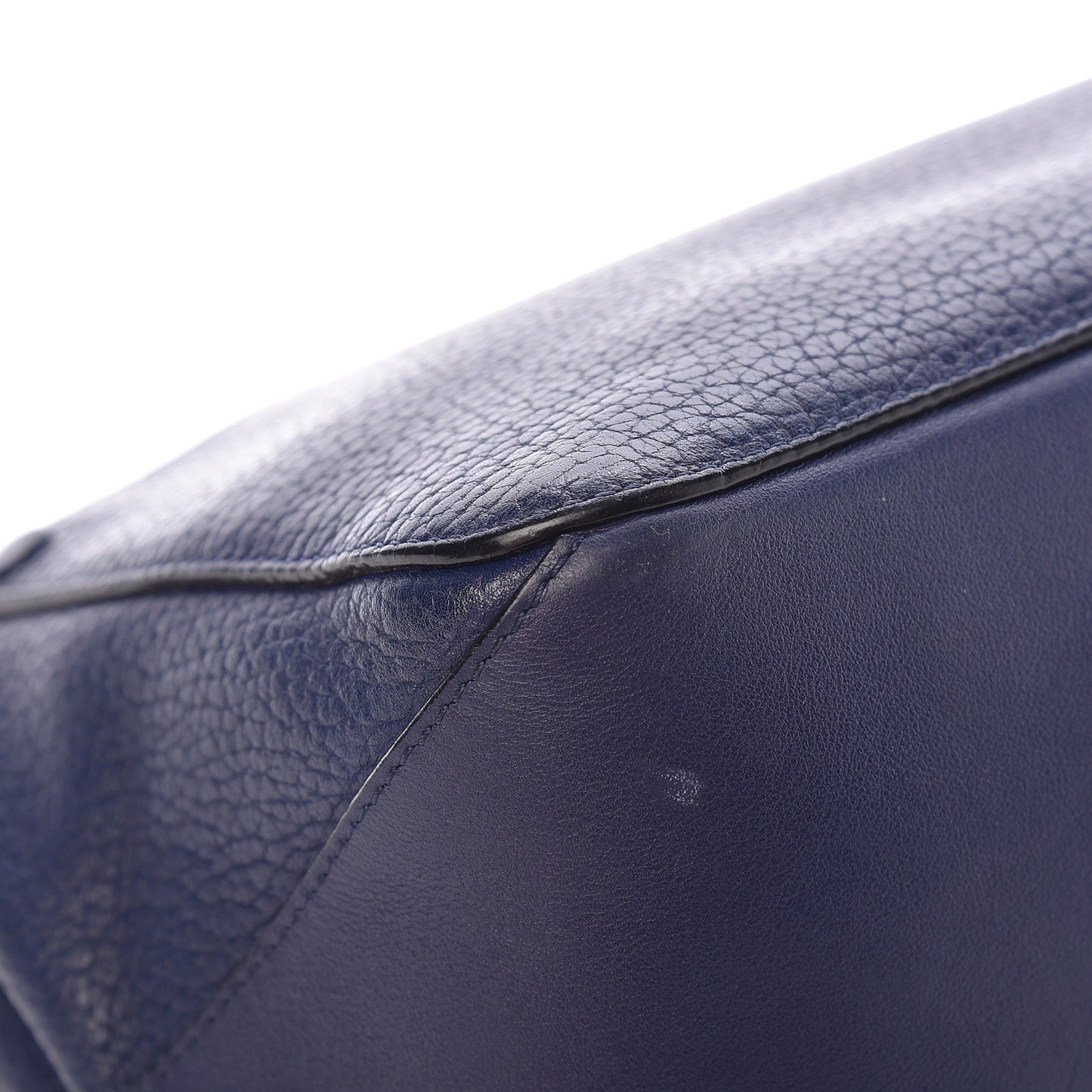 Pebbled Calfskin Double Sided PS Courier Bag Indigo