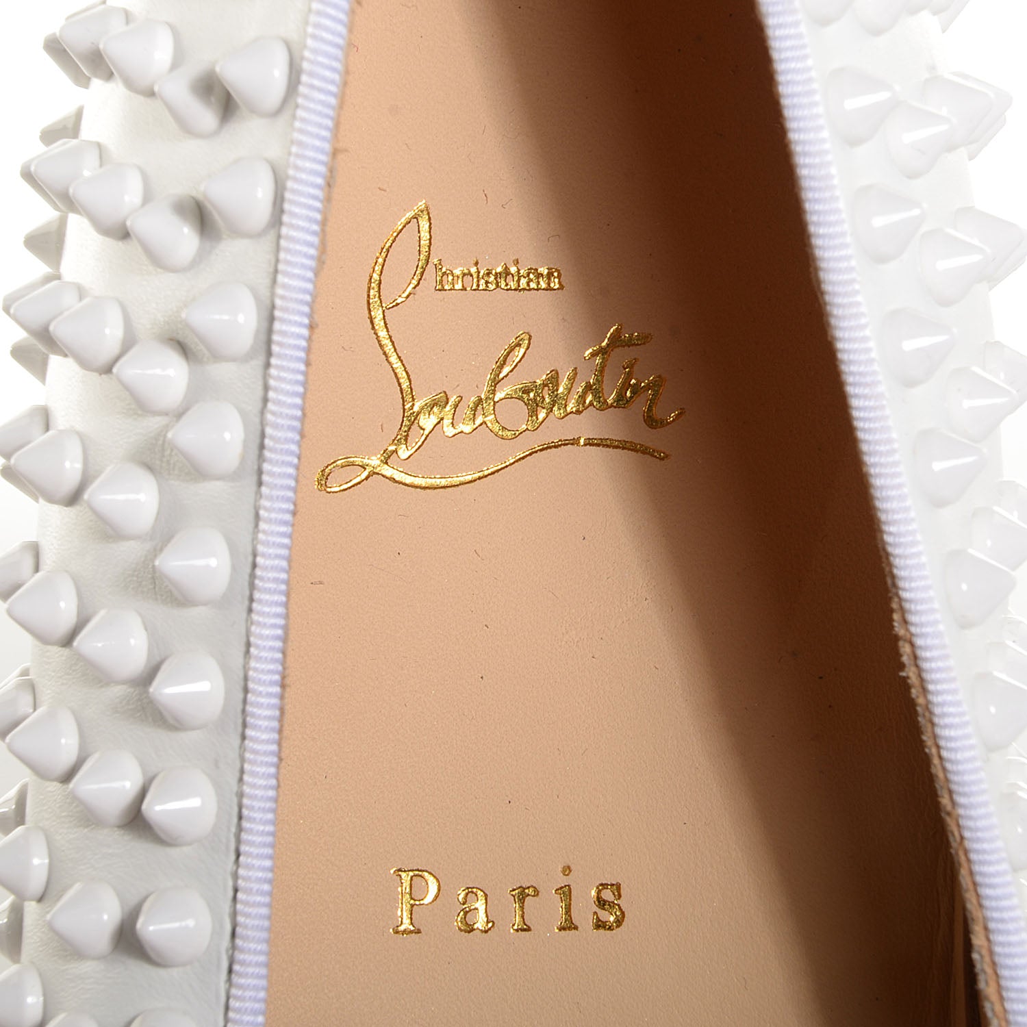 Christian Louboutin Mens Calfskin Spikes Roller Boat Flat 45.5 White 7 of 11