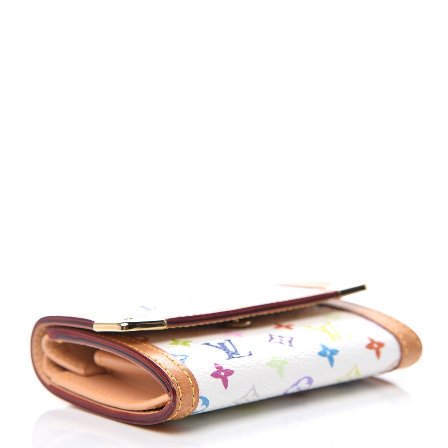 Monogram Multicolor Porte-Monnaie Plat Coin Purse White