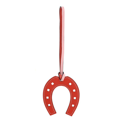 Hermes Swift Paddock Horseshoe Bag Charm Rose Sakura Vermillion 1 of 3