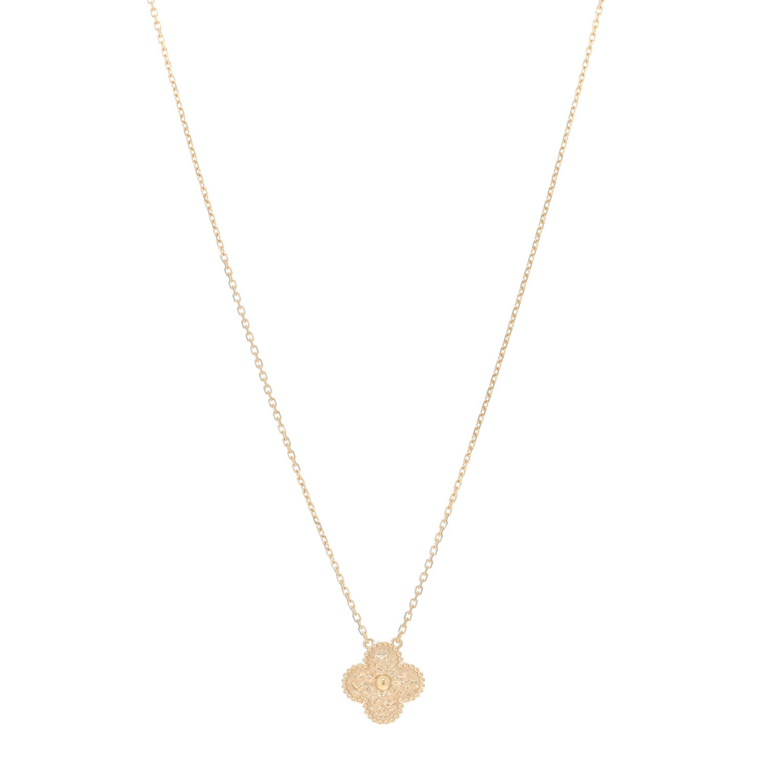 Van Cleef & Arpels 18K Yellow Gold Vintage Alhambra Pendant Necklace 1 of 5
