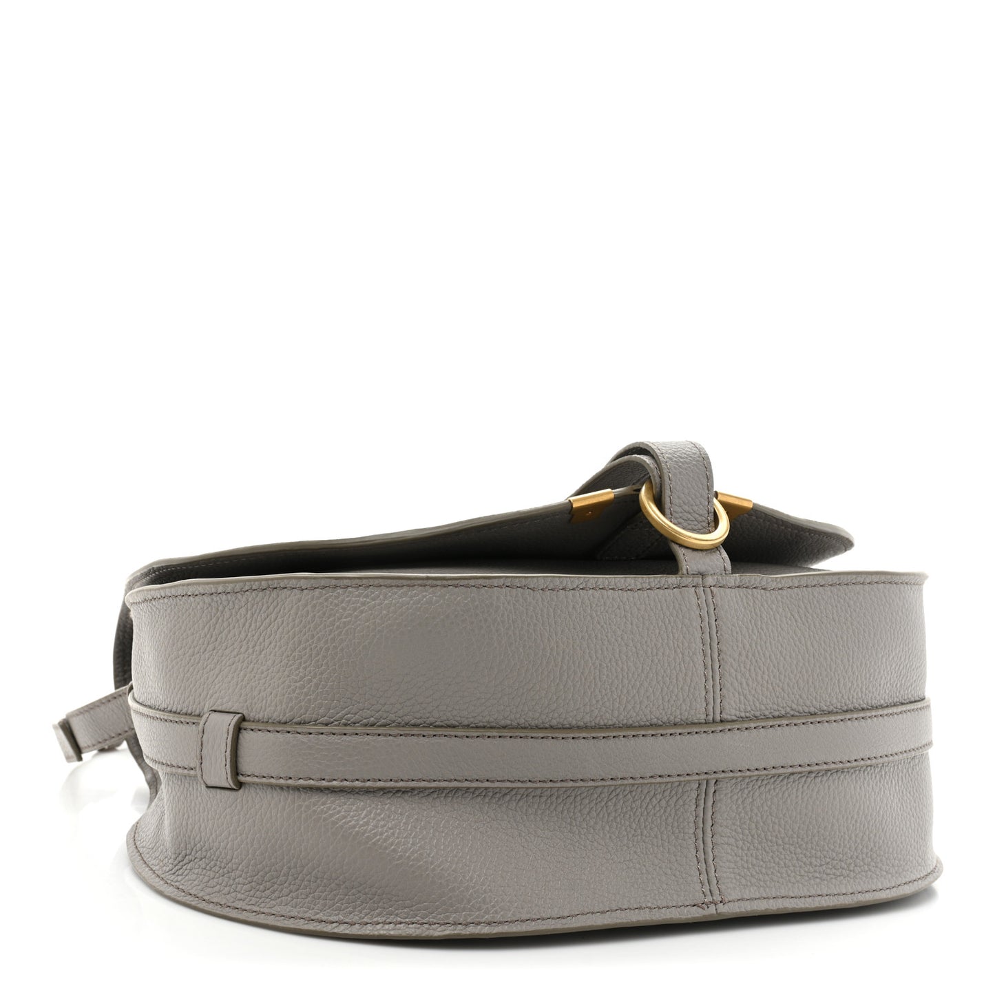 Calfskin Medium Marcie Round Crossbody Bag Cashmere Grey
