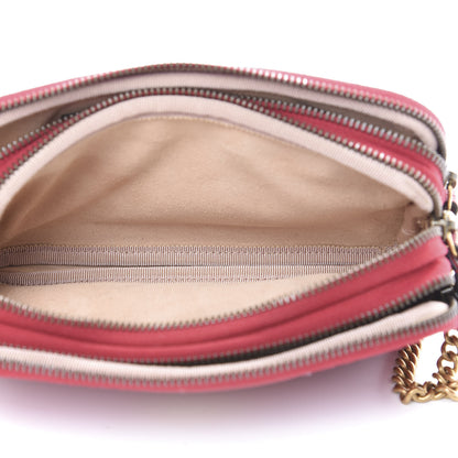 Gucci Calfskin Matelasse Mini GG Marmont Chain Crossbody Bag Hibiscus Red 5 of 10