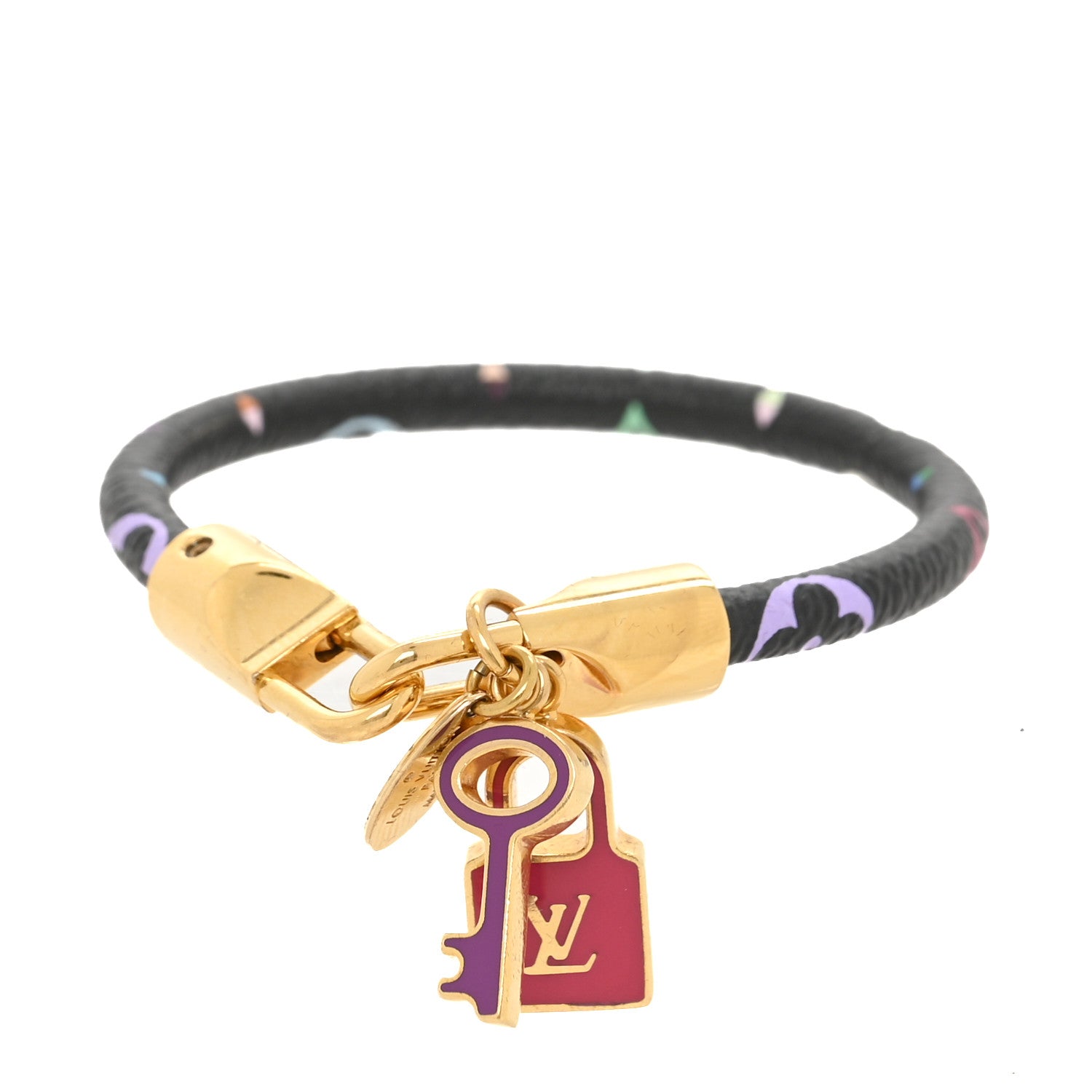 Louis Vuitton Monogram Multicolor Luck It Bracelet 17 Black 1 of 5