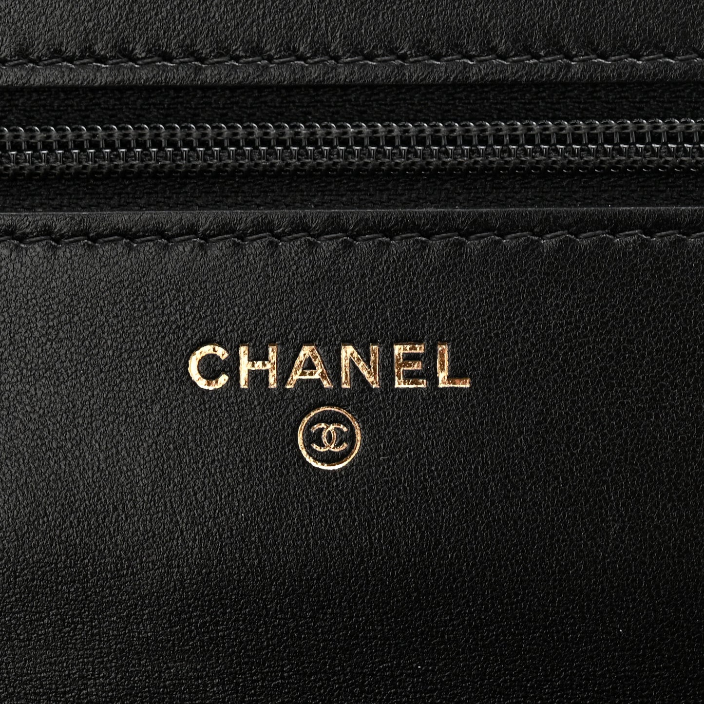 Lambskin Quilted Chain Around Wallet On Chain WOC Black