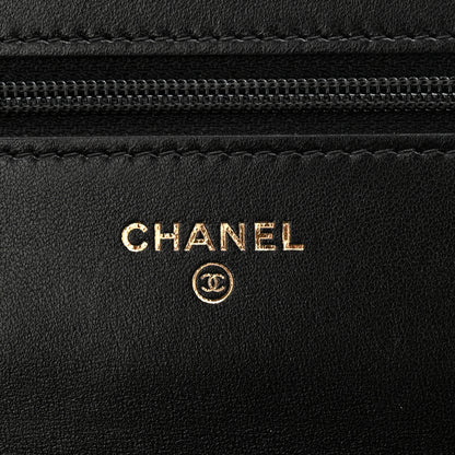 Chanel Lambskin Quilted Chain Around Wallet On Chain WOC Black 6 of 11