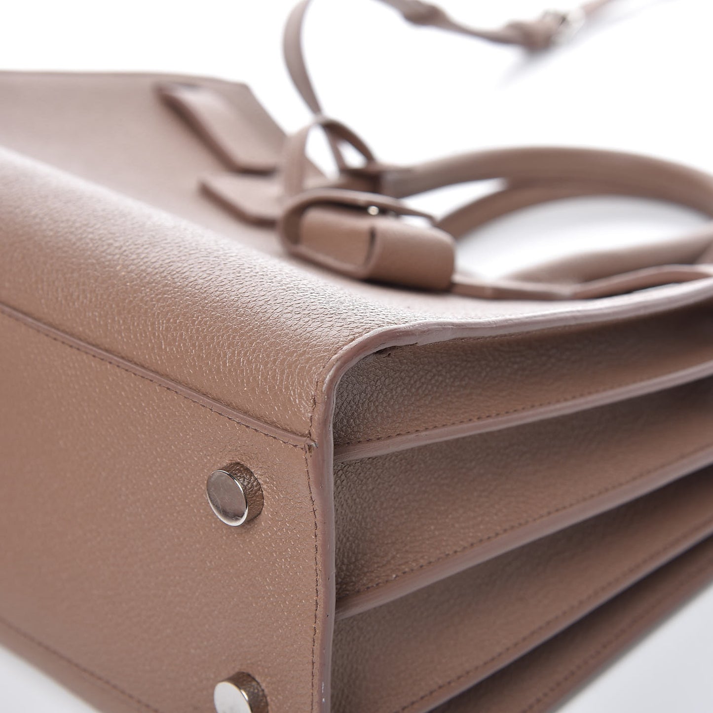 Grained Calfskin Baby Sac De Jour Taupe