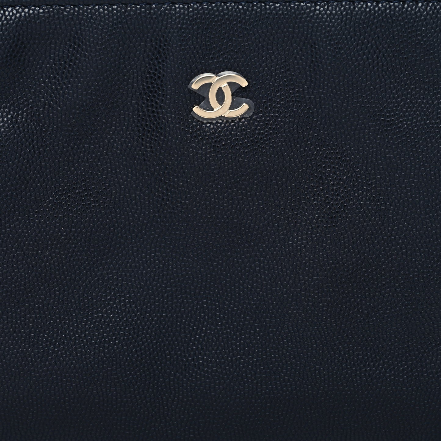 Caviar CC Wrist Pouch Navy Blue