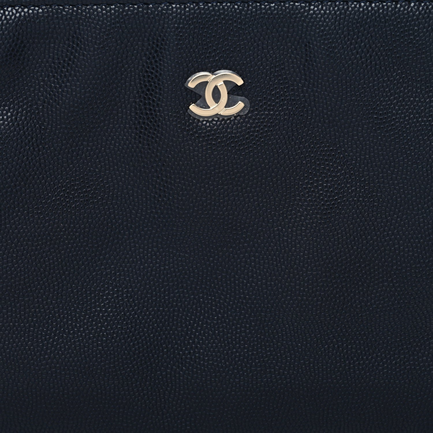 Chanel Caviar CC Wrist Pouch Navy Blue 6 of 8