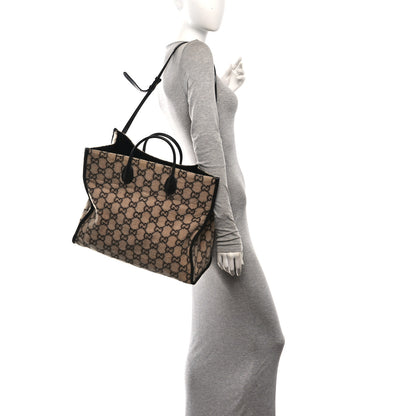 Gucci Covered Wool GG Monogram Large Tote Bag Beige Ebony 2 of 10