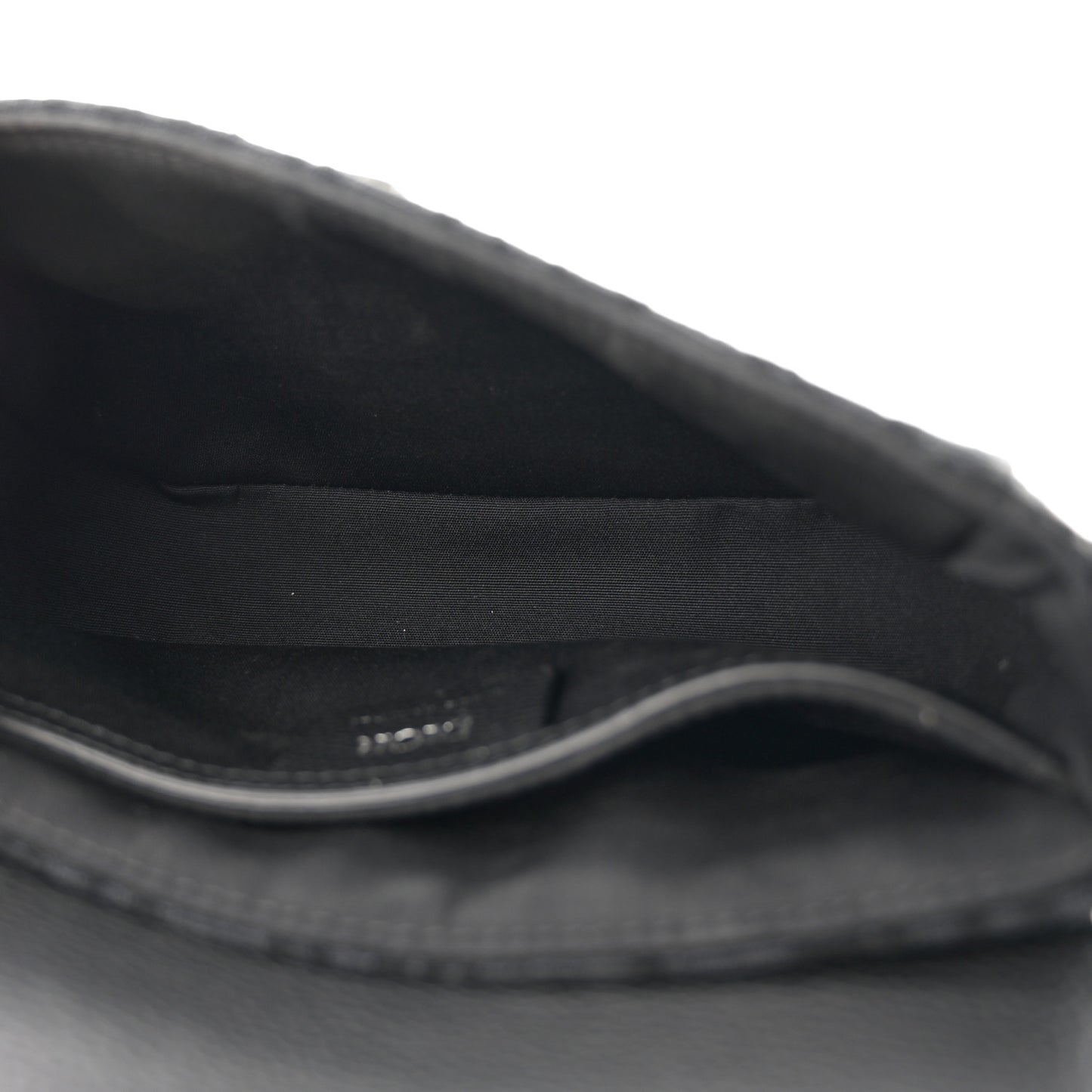 Oblique Jacquard Grained Calfskin Mini Saddle Messenger Bag With Flap Black