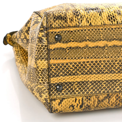 Fendi Snakeskin Large Peekaboo Iconic Satchel Yellow 8 of 10