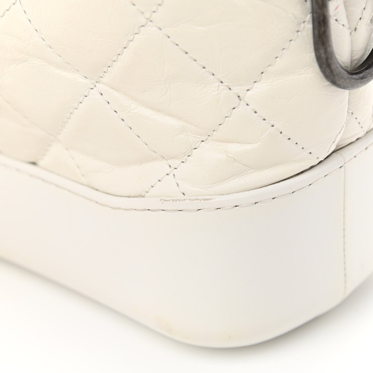 Chanel Aged Calfskin Quilted Small Gabrielle Hobo White 12 of 15