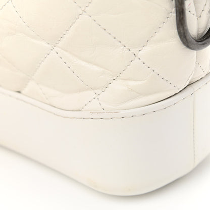 Chanel Aged Calfskin Quilted Small Gabrielle Hobo White 12 of 15
