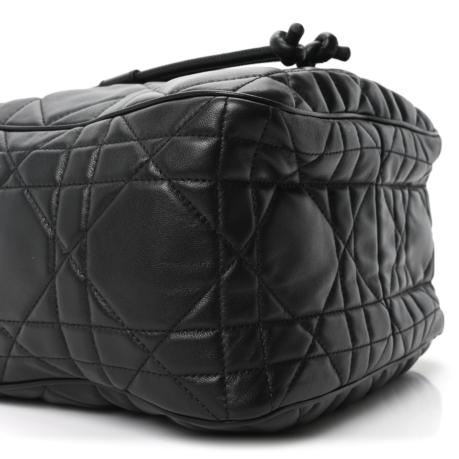 Christian Dior Calfskin Macrocannage Medium D-Motion Bag Black 9 of 10