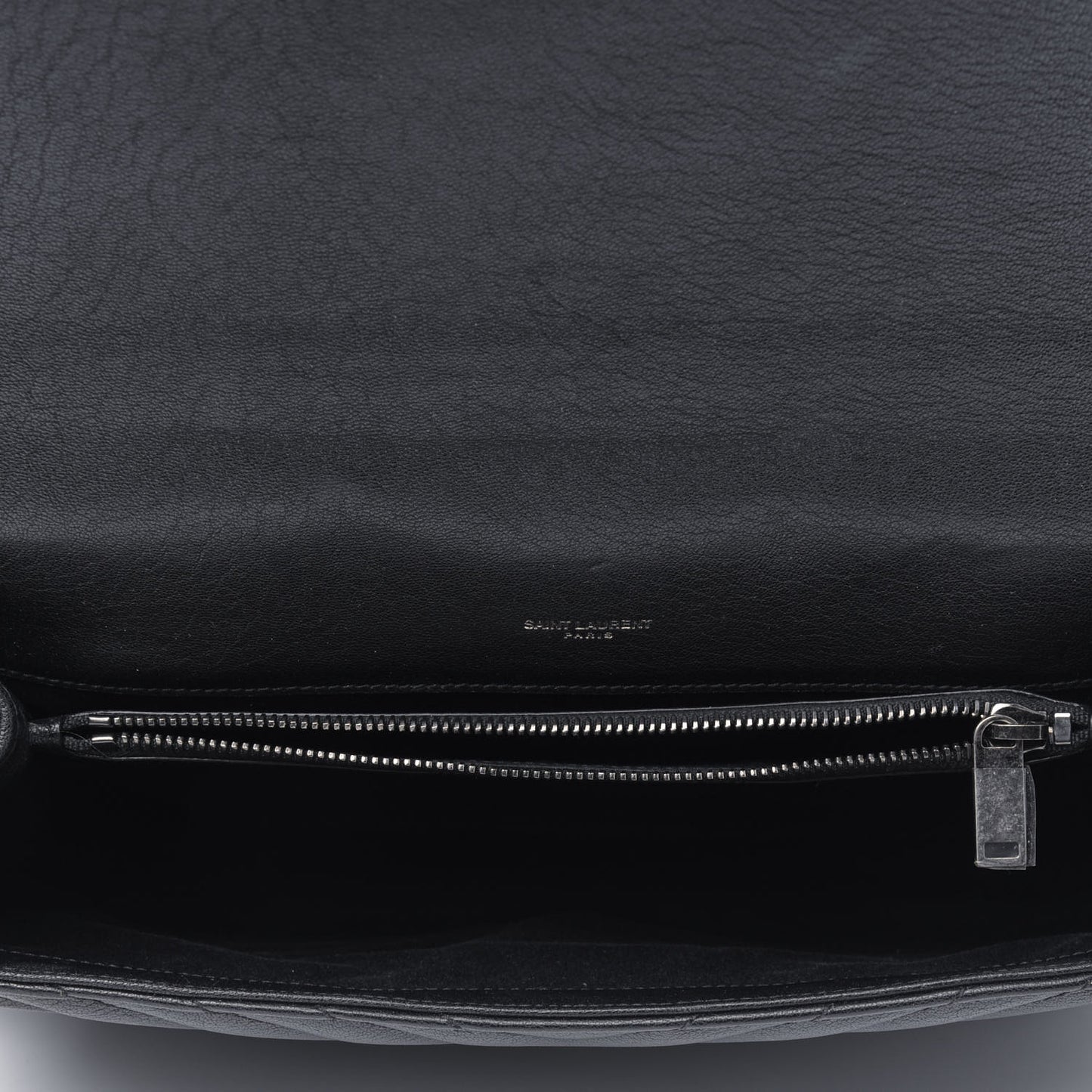 Sheepskin Matelasse Chevron Monogram Large College Satchel Black