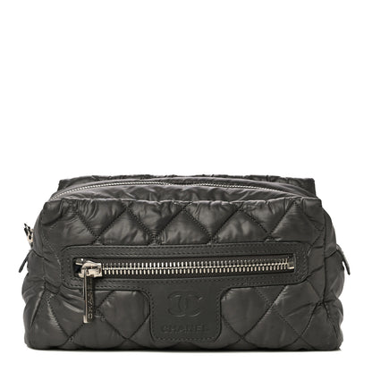 Chanel Nylon Quilted Cocoon Cosmetic Case Grey 1 of 16