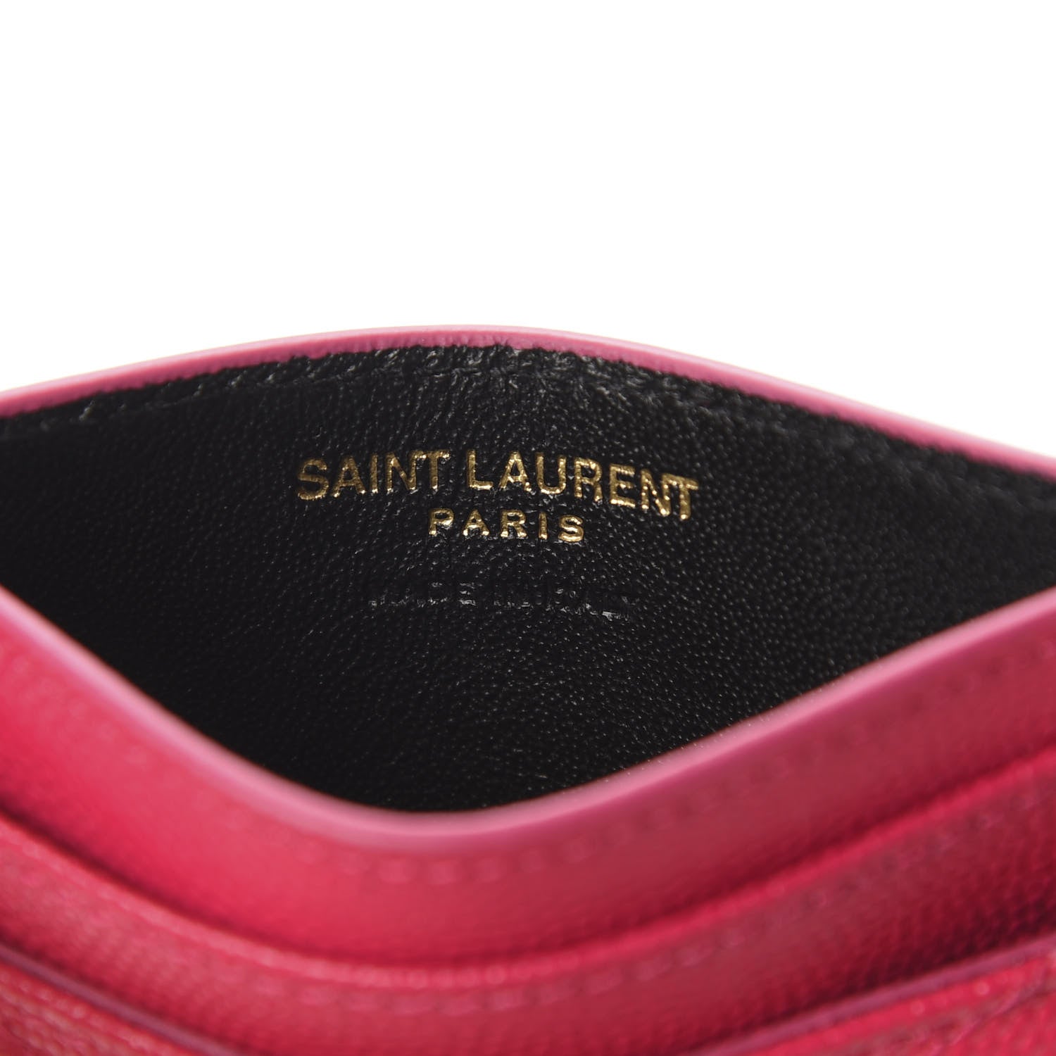 Saint Laurent Grain De Poudre Matelasse Chevron Monogram Credit Card Case Bubblegum 6 of 8
