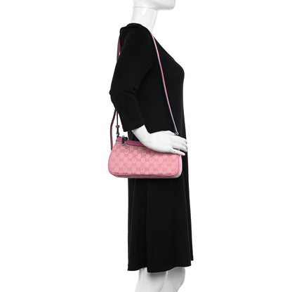 Gucci X PALACE GG Supreme Monogram Palace Textured Dollar Calfskin Shoulder Bag Pink Pale Rose Palace 2 of 9