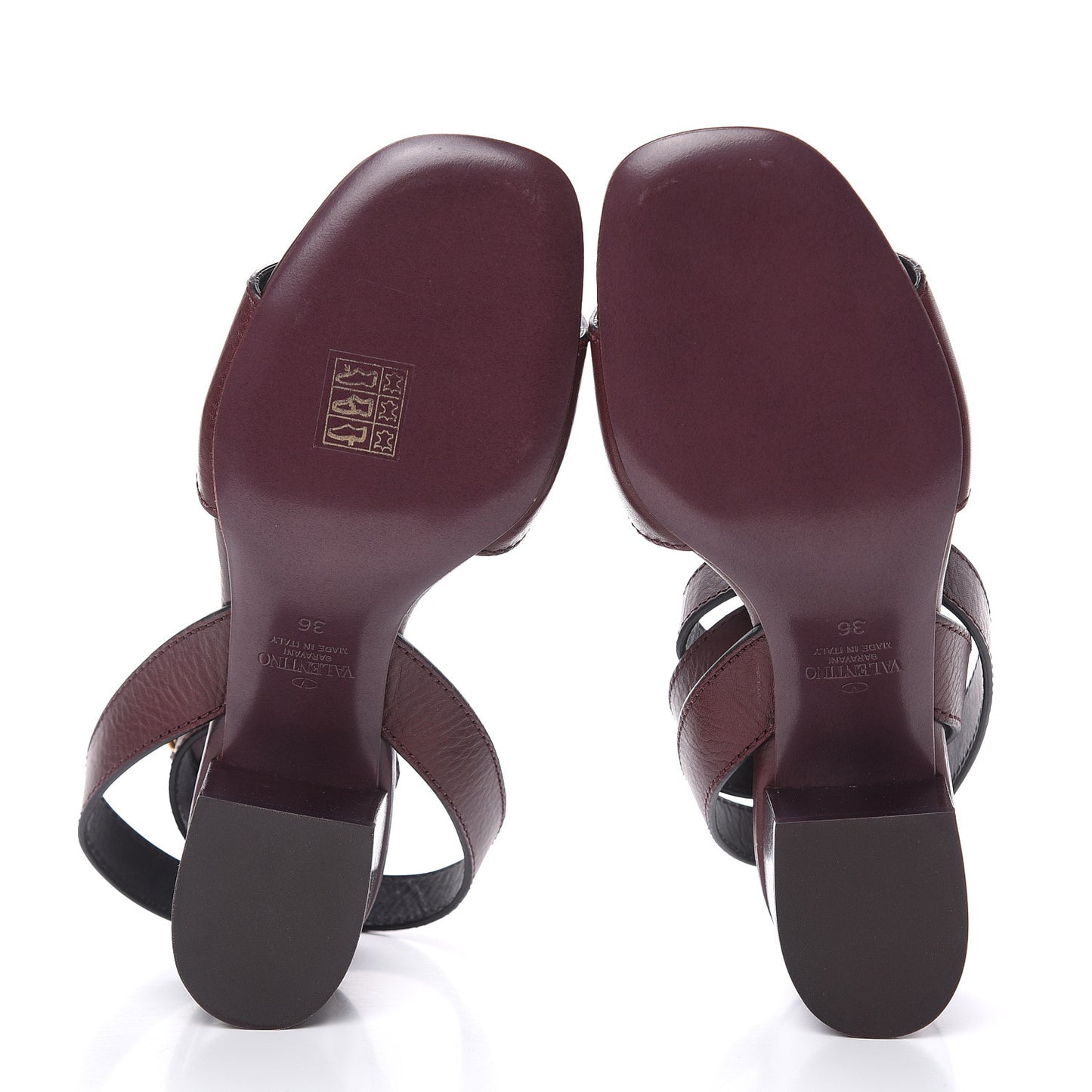 Grainy Cowhide VLogo 60mm Sandals 36 Rubin