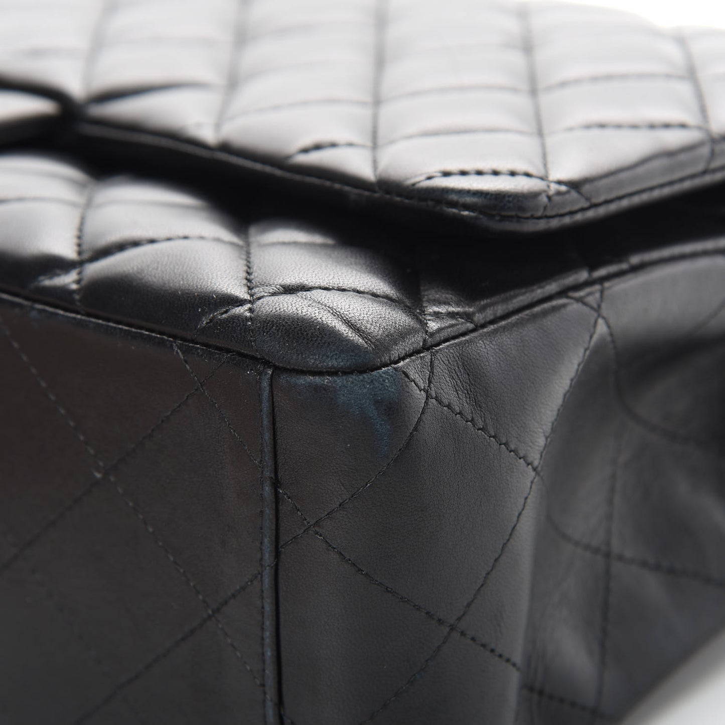 Lambskin Quilted Maxi Double Flap Black