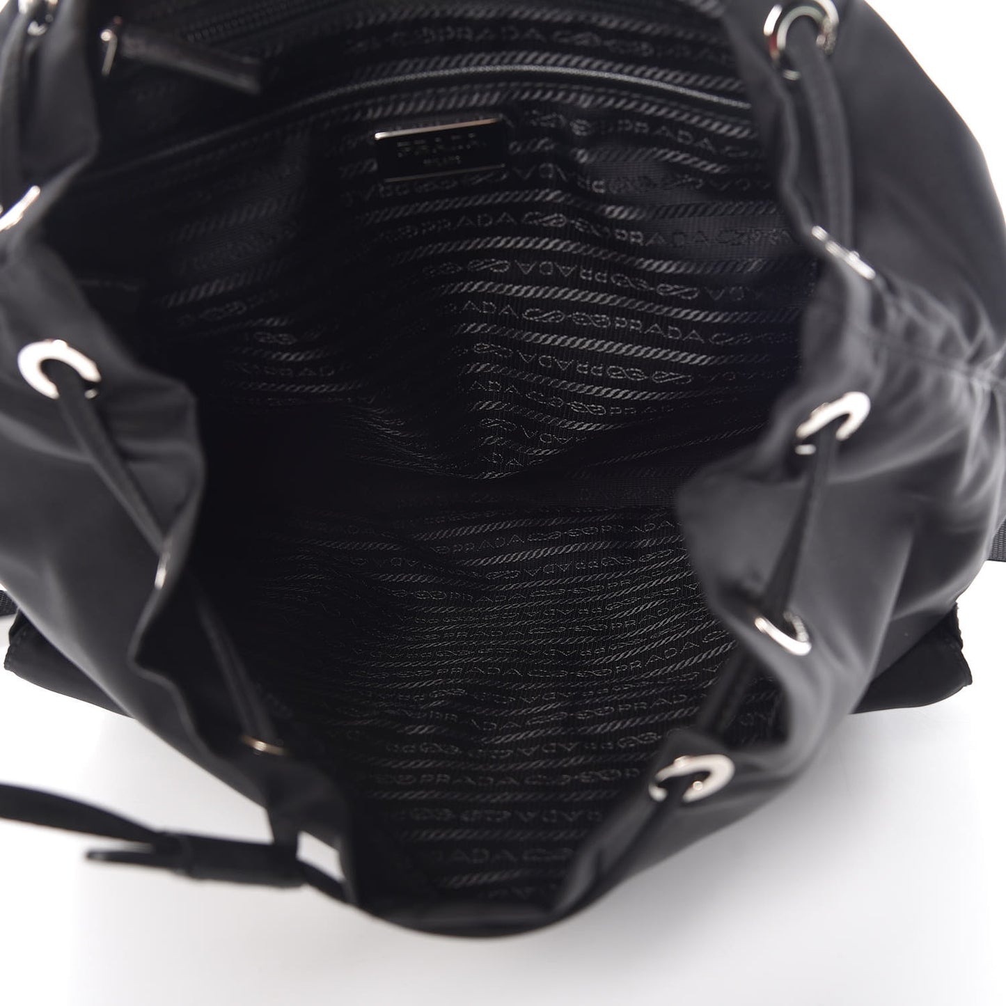 Tessuto Nylon Saffiano Medium Backpack Black