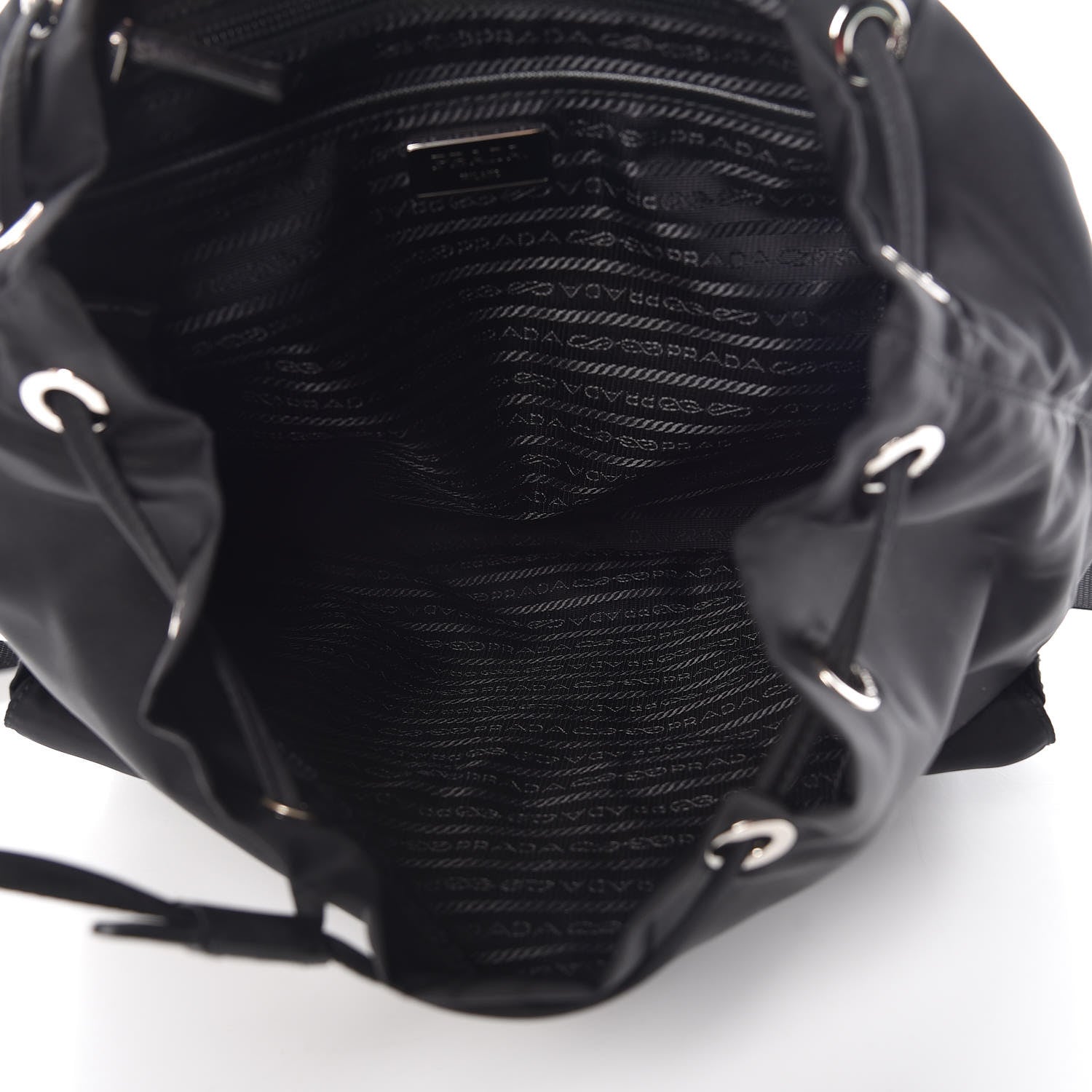 Prada Tessuto Nylon Saffiano Medium Backpack Black 5 of 10