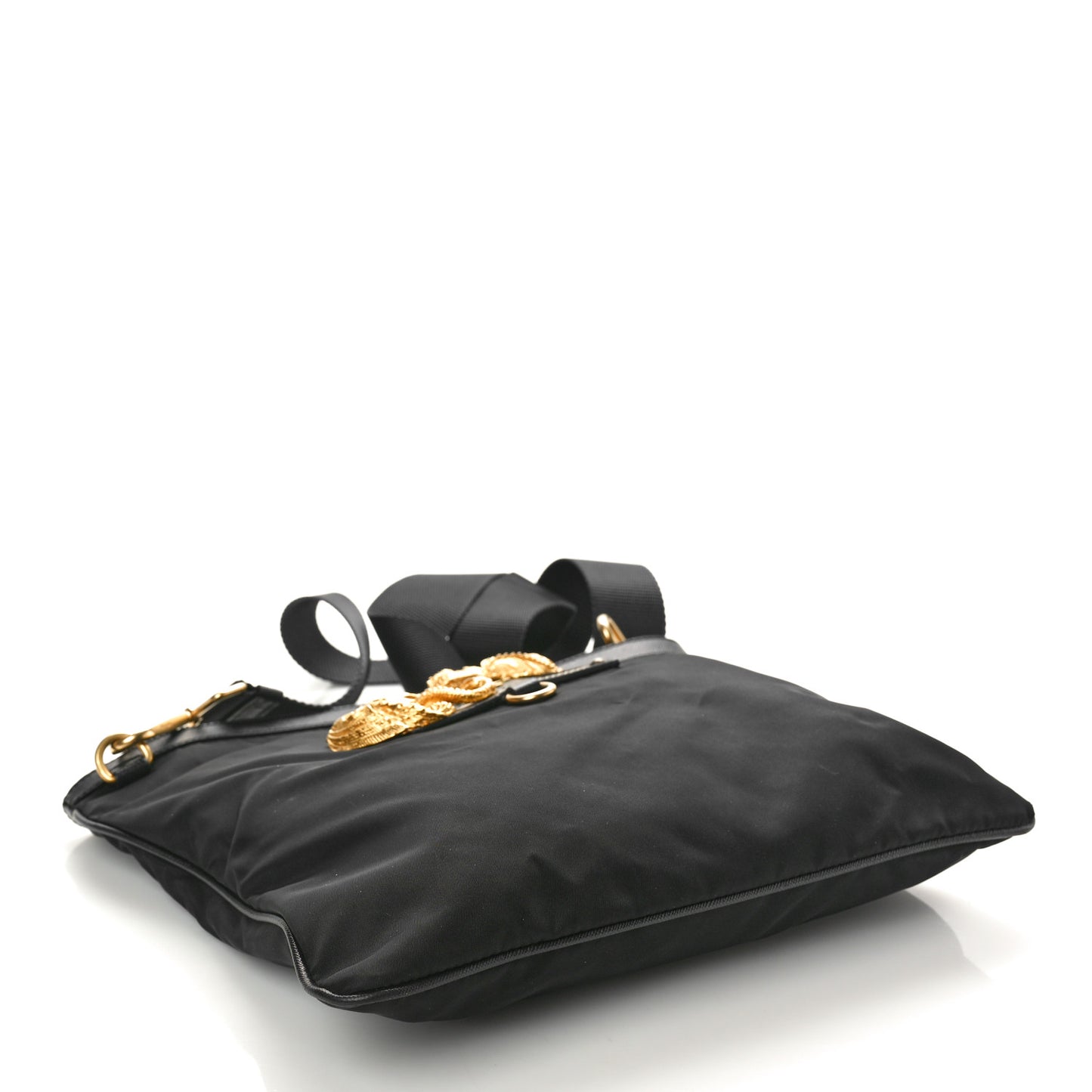 Tessuto Nylon Saffiano Animalier Messenger Bag Black
