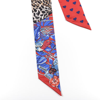 Hermes Silk Jungle Love Love Twilly Rouge Marine Fauve 4 of 4