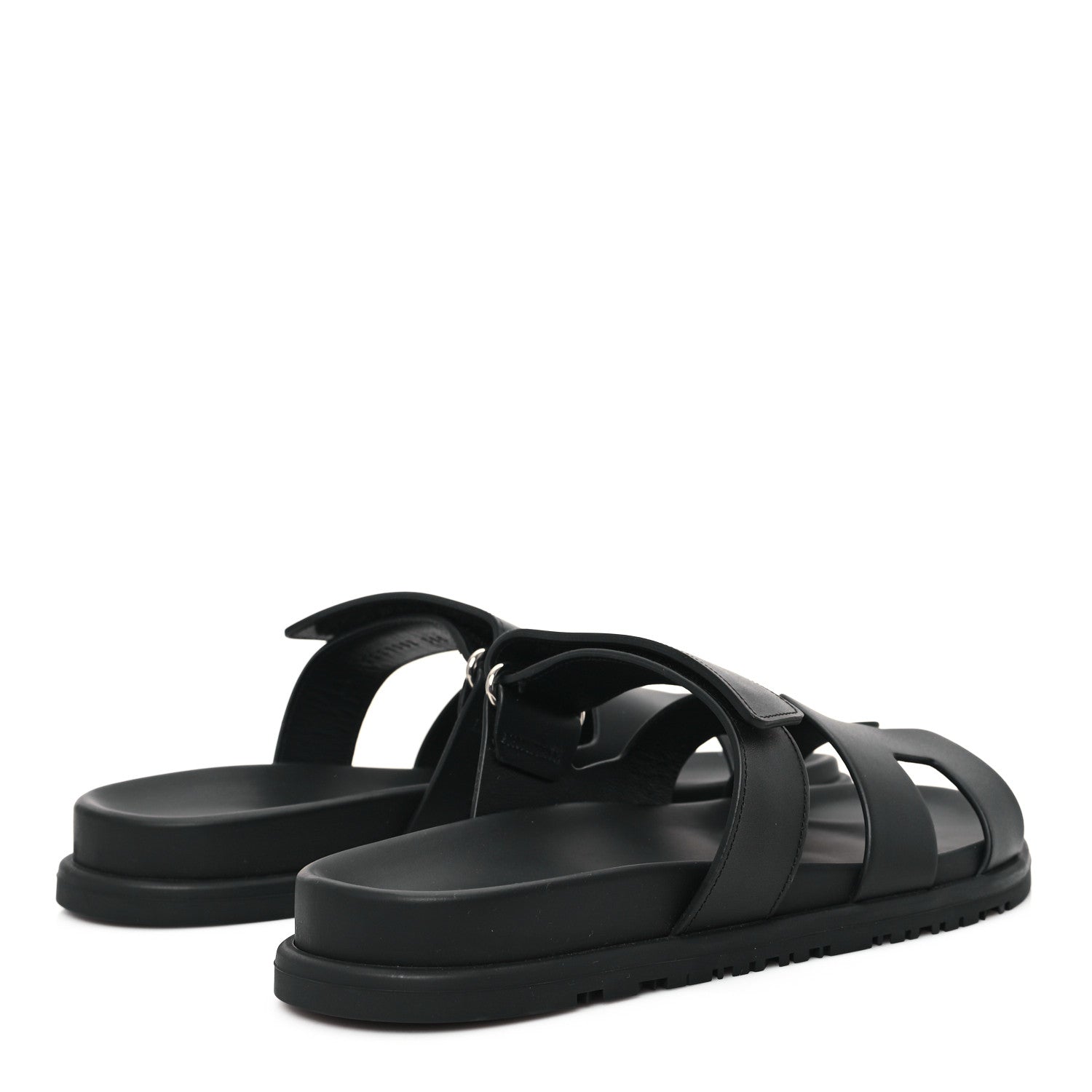 Hermes Calfskin Womens Chypre Sandals 38.5 Black 5 of 10
