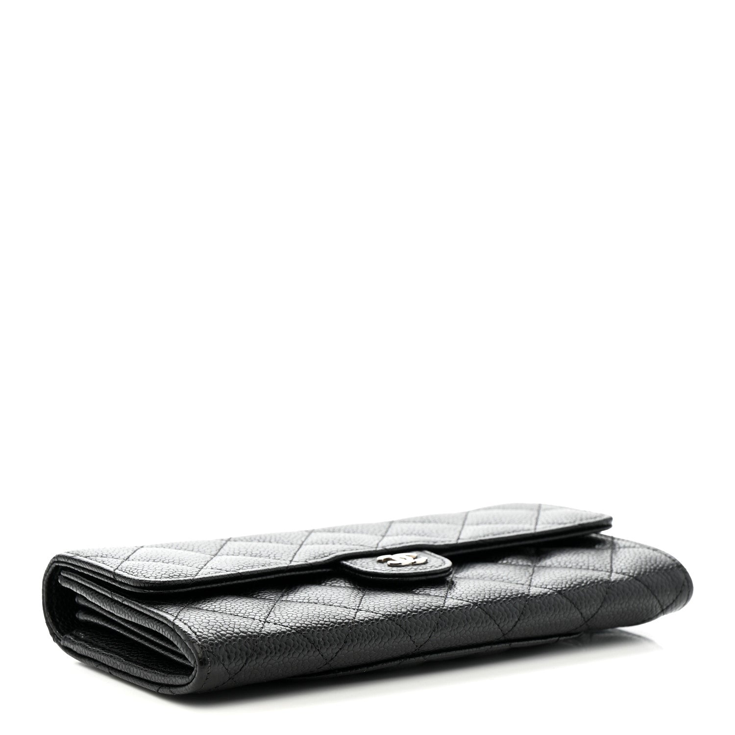 Chanel Caviar Quilted Large Gusset Flap Wallet Black 4 of 9