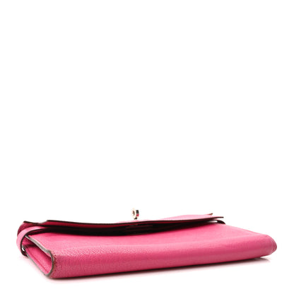 Hermes Chevre Mysore Kelly Longue Wallet Rose Shocking 4 of 10