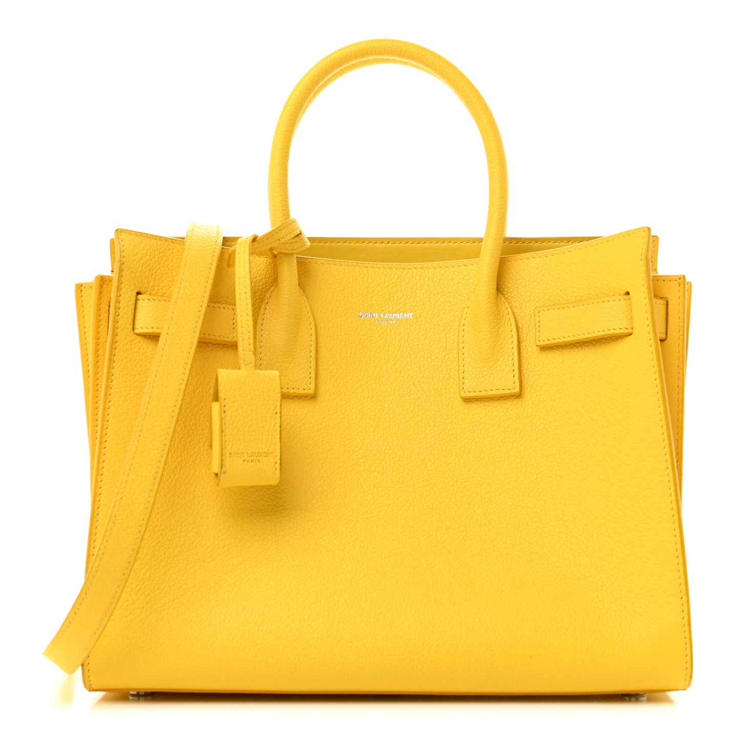 Grained Calfskin Baby Sac De Jour Jaune