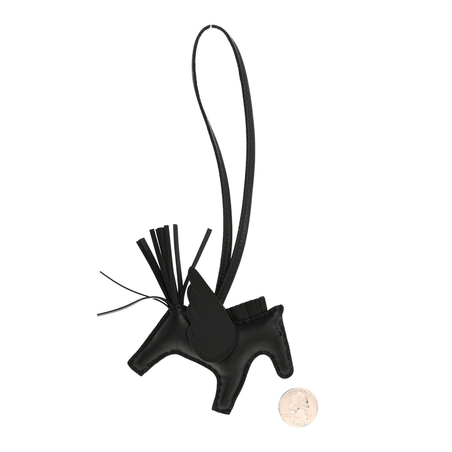 Milo Lambskin Grigri Rodeo Pegase Horse Bag Charm PM So Black