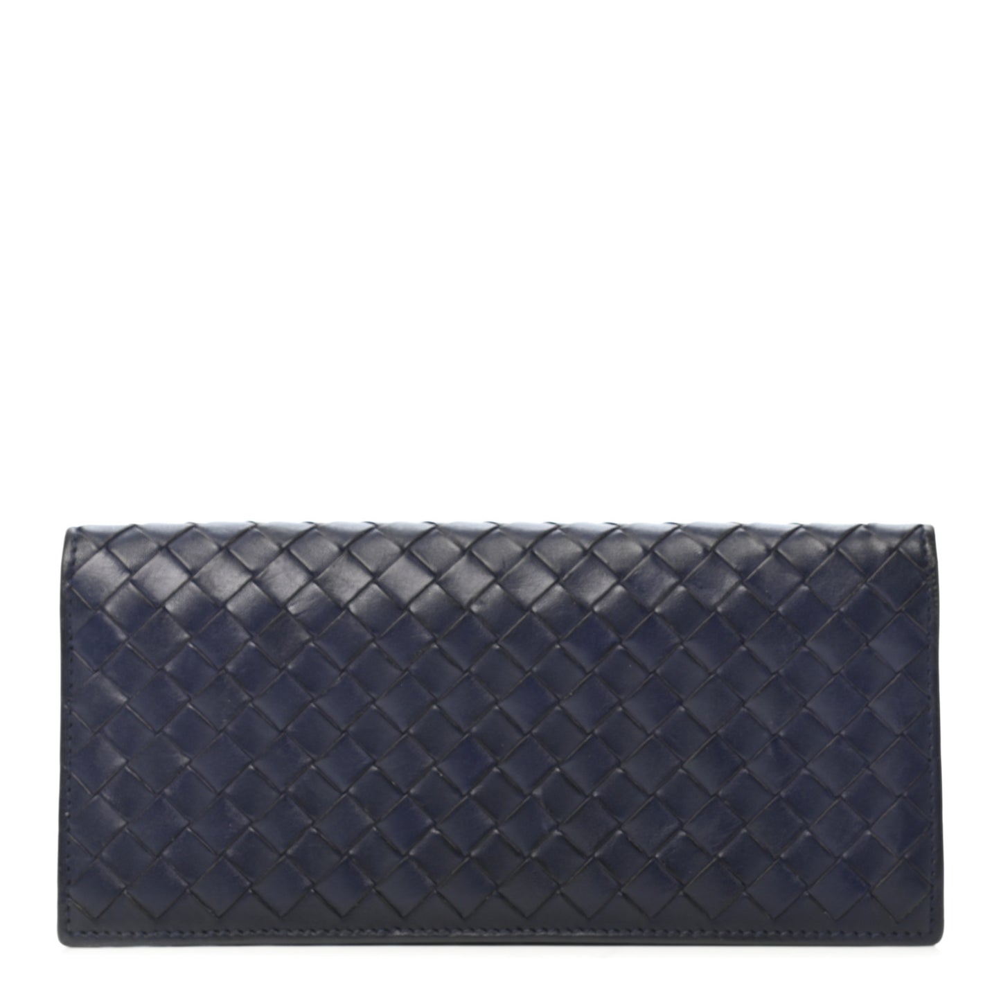 Nappa Intrecciato Long Bi-Fold Wallet Atlantic